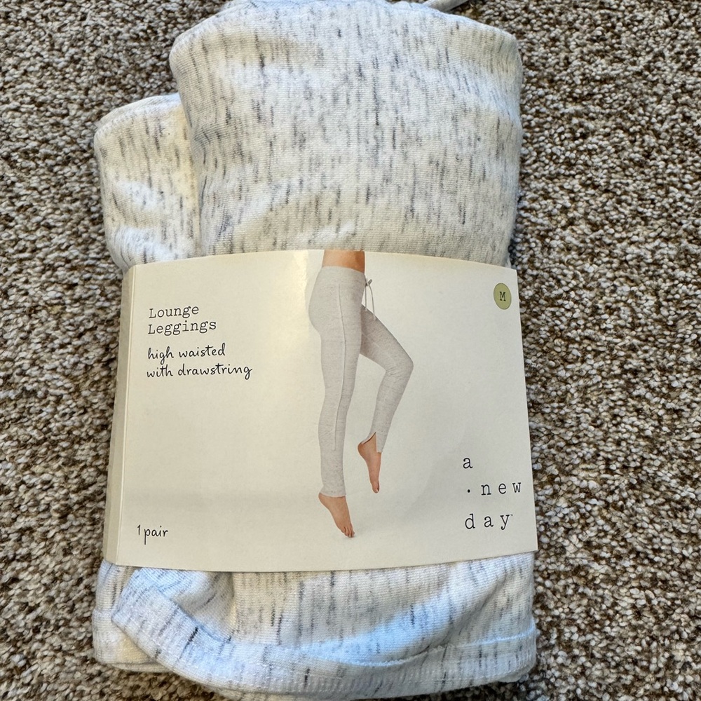 A New Day Lounge Leggings - White and Gray
